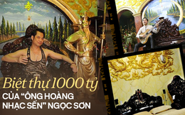 Cận cảnh căn biệt thự dát vàng hơn 100 tỷ của 'Ông hoàng nhạc sến' Ngọc Sơn: Thiết kế kì lạ, có cả bức tượng đúc từ 1000 cây vàng