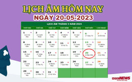 Lịch âm 20/5 – Âm lịch hôm nay 20/5 chính xác nhất - lịch vạn niên 20/5/2023