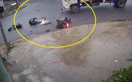 Camera vụ 2 thanh niên nghi trộm chó bị xe tải tông trúng ở Bắc Ninh