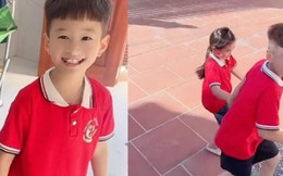 Clip mẹ khoe con trai tiểu học ga lăng khi tiếp bạn gái tại nhà gây sốt mạng