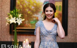Hoa hậu Ngọc Hân mặc váy gợi cảm