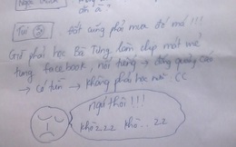 Giấy nháp Văn khối D viết nguệch ngoạc về Bà Tưng, Ngọc Trinh