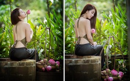 Thiếu nữ áo yếm khoe lưng trần gợi cảm