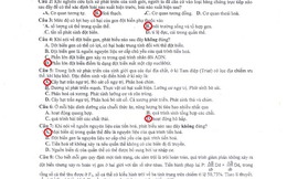 Đáp án đề thi môn Sinh học khối B năm 2013