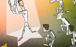 Ronaldo được "phong thánh" trong tranh biếm họa bóng đá thế giới