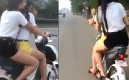 Clip nữ sinh VN chân dài đánh võng trên đường quốc lộ