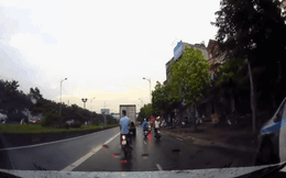 Lấn làn BRT, phóng nhanh phanh gấp, xe tải chạy ẩu hắt văng cô gái trẻ lên vỉa hè