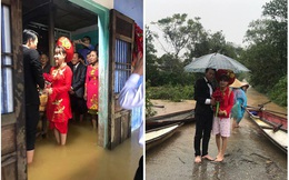 Tổ chức đám cưới trong ngày mưa ngập, cặp đôi đã có hành động khiến người ta bật cười