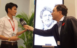 9X Quảng Ngãi được phóng viên Canada phỏng vấn khi gửi tặng thủ tướng Justin Trudeau tranh chân dung