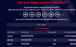 Vé số Vietlott trúng hơn 112 tỷ đồng được bán tại Hà Nội