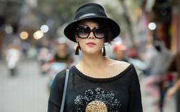 Ca sĩ Thu Phương mặc giản dị vẫn nổi bật trên đường phố Hà Nội