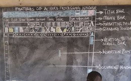 Không có tiền mua máy tính, thầy giáo nghèo vẽ cả màn hình lên bảng để dạy học khiến cư dân mạng xúc động