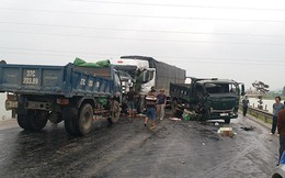 3 xe tải húc nhau trên đường tránh Vinh - Nghệ An