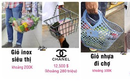 Chiếc bao tay rửa bát, giỏ nhựa đi chợ bỗng thành...đồ hàng hiệu giá gần trăm triệu