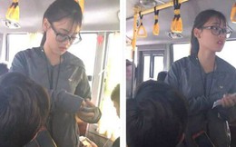 "Hot girl" soát vé xe buýt tuyến Tế Tiêu - Mỹ Đình khiến các "cao nhân" xắn tay áo truy tìm info