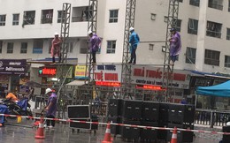 Chung cư vạn dân ở Hà Nội thuê màn hình cỡ lớn cổ vũ đội tuyển U23 Việt Nam
