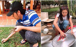 Hoài Linh tự tay nhổ cỏ, Nam Thư miệt mài lau dọn chuẩn bị ngày giỗ Tổ