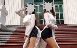 Hai nữ sinh bận áo dài - quần đùi "hối hận, mong được trường bảo vệ"