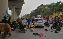 Nghi tài xế ngủ gật lái ô tô đâm liên hoàn trên đường Hà Nội, 3 người bị thương