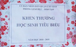 Thưởng học sinh giỏi bằng giấy A4 không nội dung: Phòng GD&ĐT Cầu Giấy giải thích do "hiểu lầm'