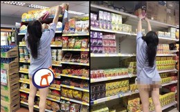 Ăn mặc hớ hênh đi siêu thị, cô gái trẻ khiến người xung quanh đỏ mặt