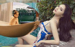 Bạn thân tung ảnh bán nude nóng bỏng của Hoa hậu Hương Giang