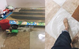 Chồng làm đêm về phát hoảng khi thấy cả nhà ngập trong nước, càng bực khi biết nguyên nhân