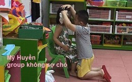 Thấy bé gái khóc nức nở vì bị vẽ mèo, hành động ga lăng của "soái ca" 5 tuổi khiến nhiều người lịm tim