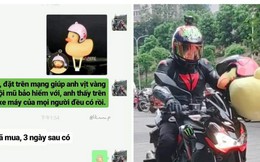 Trai cool ngầu cưỡi mô tô nhưng lại mang theo con vịt bông to đùng, "lỗi lầm" hoá ra từ ca mua hàng online thất bại của vợ