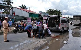 Đi nhận quà từ thiện bị xe tông, vợ tử vong chồng con nhập viện