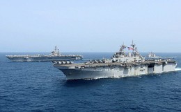 Thủy thủ Mỹ mất tích khi tàu sân bay diễn tập tấn công ở cửa ngõ của Iran