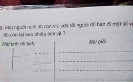 Dân mạng 'đào' lại bài toán lớp 3 tính số vịt khiến giáo viên 'điên đầu'