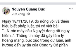 Xử lý người tung tin "nước máy cầu Nguyệt đang rất nguy hiểm” trên mạng xã hội