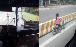 Che cho cô bé đi xe đạp khỏi nguy hiểm, lái và phụ xe khách khiến bao người cảm động