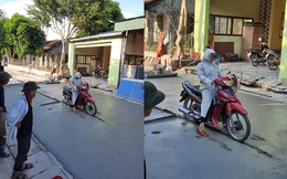 Lao xe vào đoạn đường đang làm, cô gái cười cay đắng trong ánh mắt "tóe lửa" của bao người