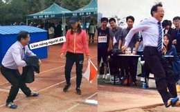 Thầy hiệu trưởng nhiệt tình nhưng không lượng sức mình, đích thân hướng dẫn nhảy xa và cái kết khiến cả trường cười ná thở