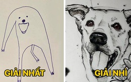 Bức tranh 'cún ngáo' bất ngờ đánh bại mọi đối thủ nặng kí, giật giải quán quân trong cuộc thi vẽ chó