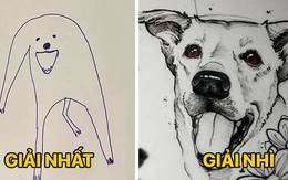 Bức tranh "cún ngáo" bất ngờ đánh bại mọi đối thủ nặng ký, giật giải quán quân trong cuộc thi vẽ chó