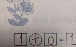 Con giải 1 + 0 = 1, bà mẹ khăng khăng gạch đi, nghe lời giải thích hóa ra lại hợp lý phết!