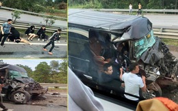 Xe Limousine đâm đuôi xe đầu kéo trên cao tốc Nội Bài - Lào Cai khiến 8 người bị thương