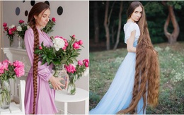 Mê mẩn trước suối tóc dài 1m8 của "nàng Rapunzel" ngoài đời thực