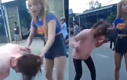 Xôn xao clip cô gái trẻ bị đôi nam nữ đánh tới tấp giữa đường