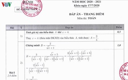 Thi lớp 10 tại Hà Nội: Chi tiết đáp án, thang điểm môn Toán của Sở GD-ĐT