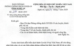 Nghệ An yêu cầu những người đã đến Đà Nẵng trong 14 ngày qua khai báo y tế