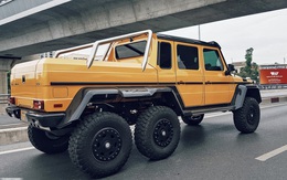 'Cực phẩm' Mercedes-Benz G63 AMG 6x6 của đại gia bí ẩn lăn bánh trên đường phố Hà Nội