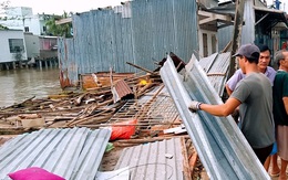 Ảnh hưởng bão số 2 hơn 100 căn nhà sập, tốc mái ở Cà Mau