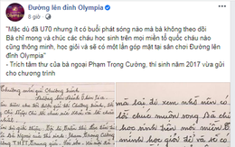 Bức thư tay của cụ bà gửi Đường Lên Đỉnh Olympia: Là fan cứng của chương trình, bà ngoại của cựu thí sinh