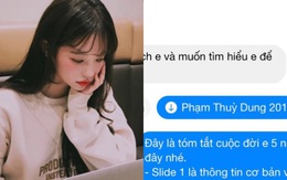 Nhận lời ngỏ ý làm quen, cô gái gửi hẳn slide soạn sẵn về bản thân khiến đối phương "đứng hình"