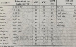 Bảng điểm học kỳ đẹp như mơ toàn 9 với 10 nhưng dân mạng soi ra chi tiết 'bất thường'