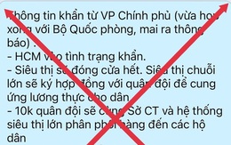 NÓNG: Thông tin "TP HCM vào tình trạng khẩn" là bịa đặt, đề nghị không chia sẻ